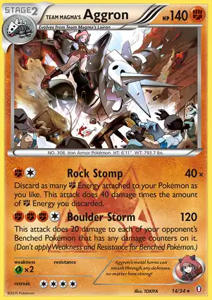 Team Magma's Aggron 14/34 Double Crisis