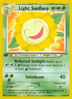 Light Sunflora 72/105 Neo Destiny 1st Edition