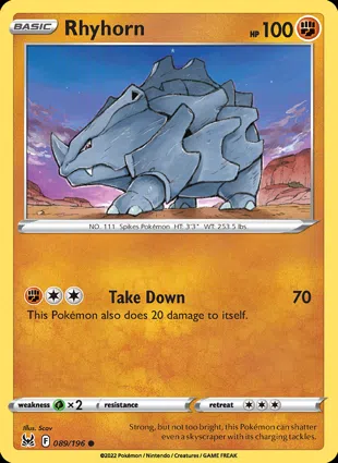 Rhyhorn 089/196 Lost Origin
