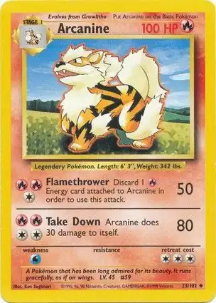 Arcanine 23/102 Base Set Unlimited