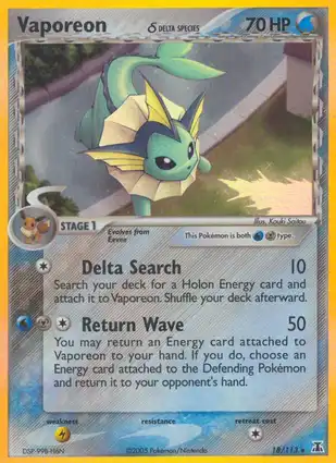 Vaporeon 18/113 EX Delta Species
