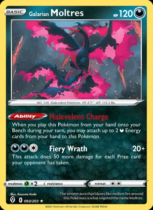 Galarian Moltres 093/203 Evolving Skies