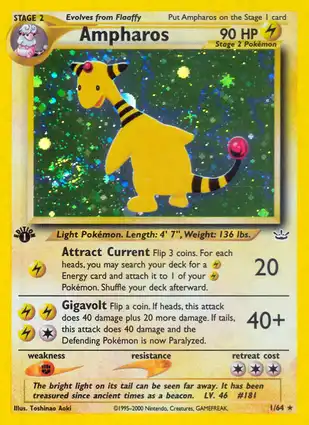 Ampharos 1/64 Neo Revelation 1st Edition