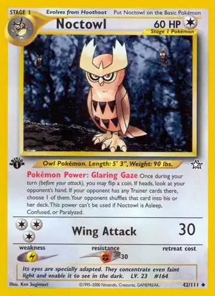 Noctowl 42/111 Neo Genesis 1st Edition