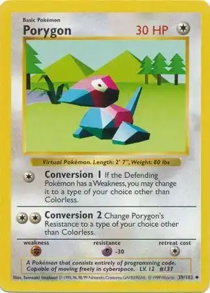 Porygon 39/102 Base Set Shadowless