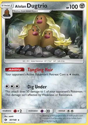Alolan Dugtrio 87/149 Sun & Moon