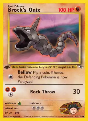 Brock's Onix 69/132 Gym Heroes 1st Edition