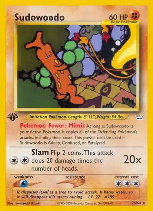 Sudowoodo 26/64 Neo Revelation 1st Edition