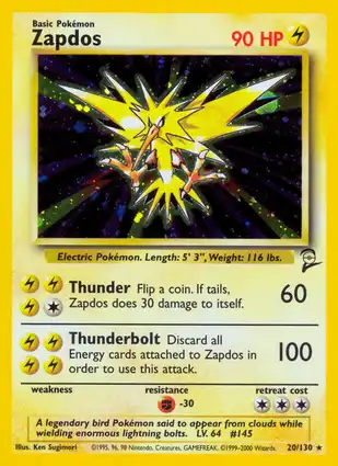 Zapdos 20/130 Base Set 2