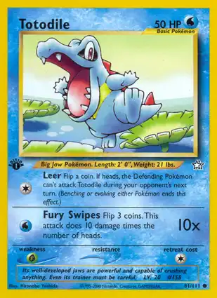 Totodile 81/111 Neo Genesis 1st Edition