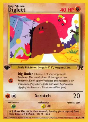 Diglett 52/82 Team Rocket 1st Edition