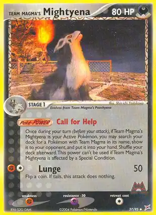 Team Magma's Mightyena 37/95 EX Team Magma vs Team Aqua