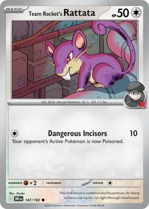 Team Rocket's Rattata 147/182 Destined Rivals