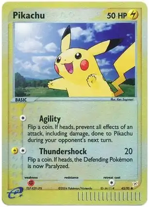 Pikachu 43/95 EX Team Magma vs Team Aqua