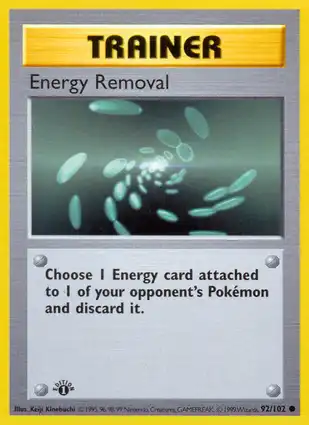 Energy Removal 92/102 Base Set 1st Edition