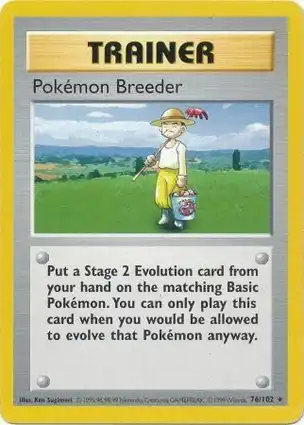 Pokémon Breeder 76/102 Base Set Shadowless