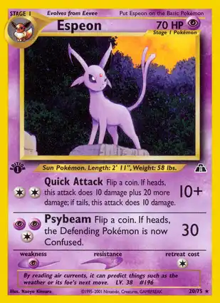 Espeon 20/75 Neo Discovery 1st Edition
