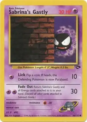Sabrina's Gastly 96/132 Gym Challenge