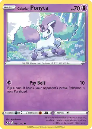Galarian Ponyta 081/202 Sword & Shield