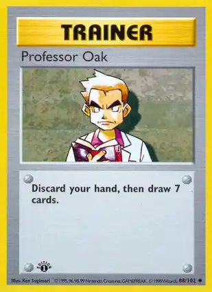 Professor Oak 88/102 Base Set 1st Edition