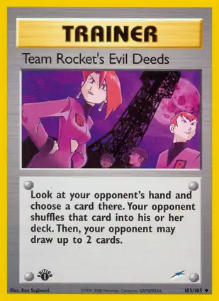 Team Rocket's Evil Deeds 103/105 Neo Destiny 1st Edition