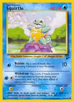 Squirtle 93/130 Base Set 2