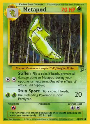 Metapod 81/130 Base Set 2