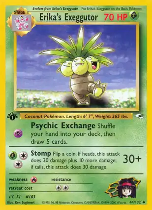 Erika's Exeggutor 44/132 Gym Heroes 1st Edition