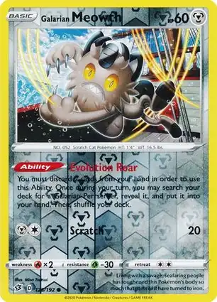 Galarian Meowth 126/192 Rebel Clash