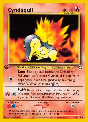 Cyndaquil 56/111 Neo Genesis 1st Edition