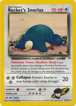 Rocket's Snorlax 33/132 Gym Heroes