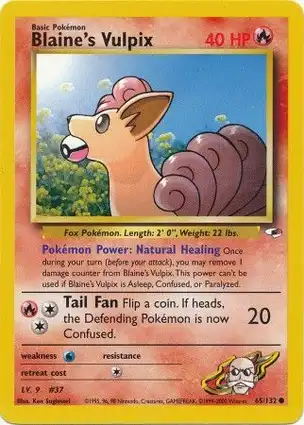 Blaine's Vulpix 65/132 Gym Heroes