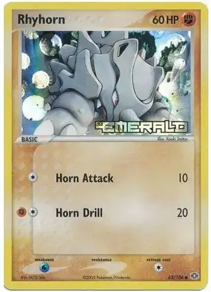 Rhyhorn 62/106 EX Emerald