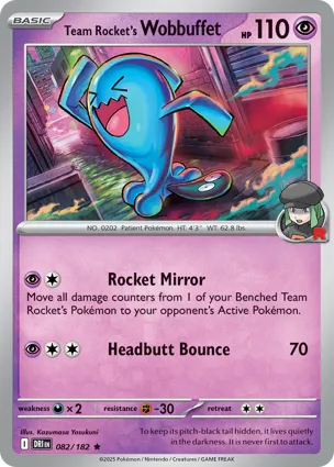 Team Rocket's Wobbuffet 082/182 Destined Rivals