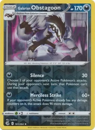 Galarian Obstagoon 161/264 Fusion Strike