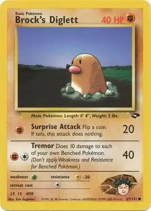 Brock's Diglett 67/132 Gym Challenge