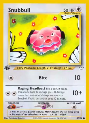 Snubbull 55/64 Neo Revelation 1st Edition