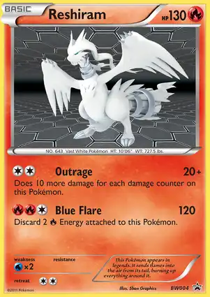 Reshiram BW004 Black & White Promos