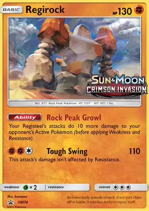 Regirock SM74 Sun & Moon Promos