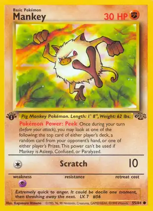 Mankey 55/64 Jungle 1st Edition