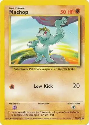 Machop 52/102 Base Set Unlimited