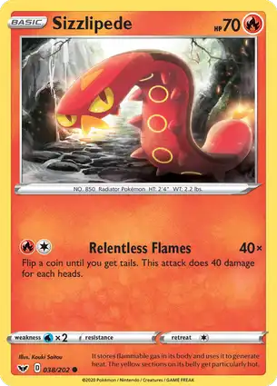 Sizzlipede 038/202 Sword & Shield