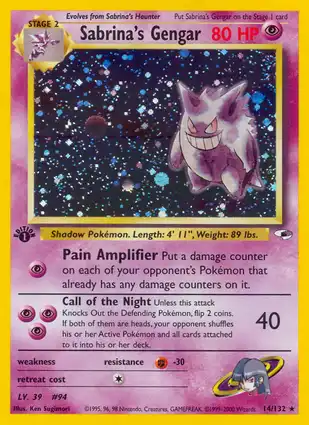 Sabrina's Gengar 14/132 Gym Heroes 1st Edition