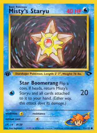 Misty's Staryu 92/132 Gym Challenge 1st Edition