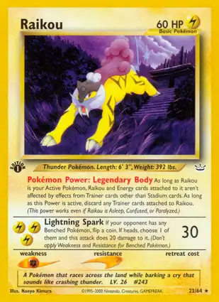 Raikou 22/64 Neo Revelation 1st Edition