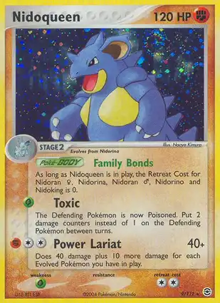 nidoqueen holographic pokemon card value - (12) - Base Set 2 Colorless Retreat Cost Nidoqueen 2004 EX: FireRed &