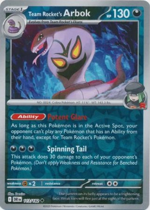 Team Rocket's Arbok 113/182 Destined Rivals