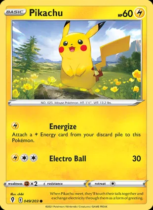 Pikachu 049/203 Evolving Skies