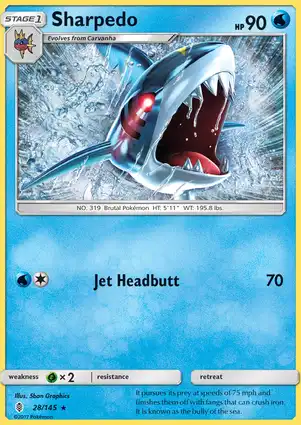 Sharpedo 28/145 Guardians Rising