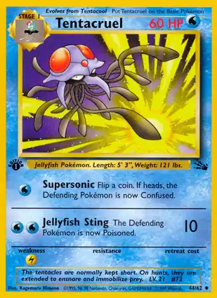 Tentacruel 44/62 Fossil 1st Edition